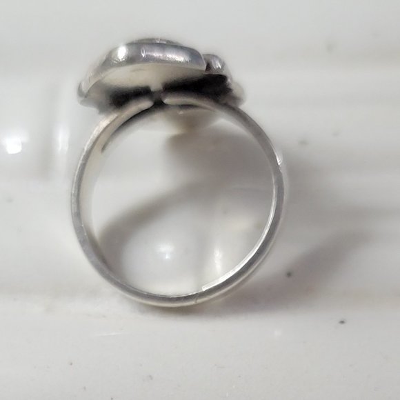 Antique PAUA Shell and STerling Silver Ring Navajo - Picture 11 of 12